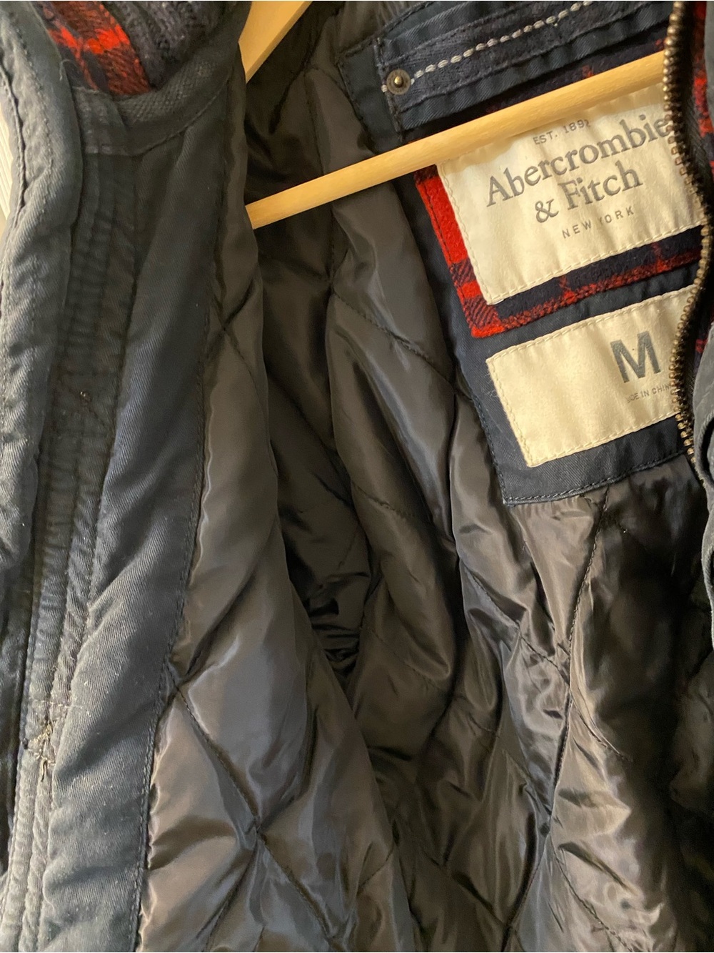 Vintage Abercrombie & Fitch Buffalo plaid wool field jacket Men’s size Medium - Picture 4 of 10